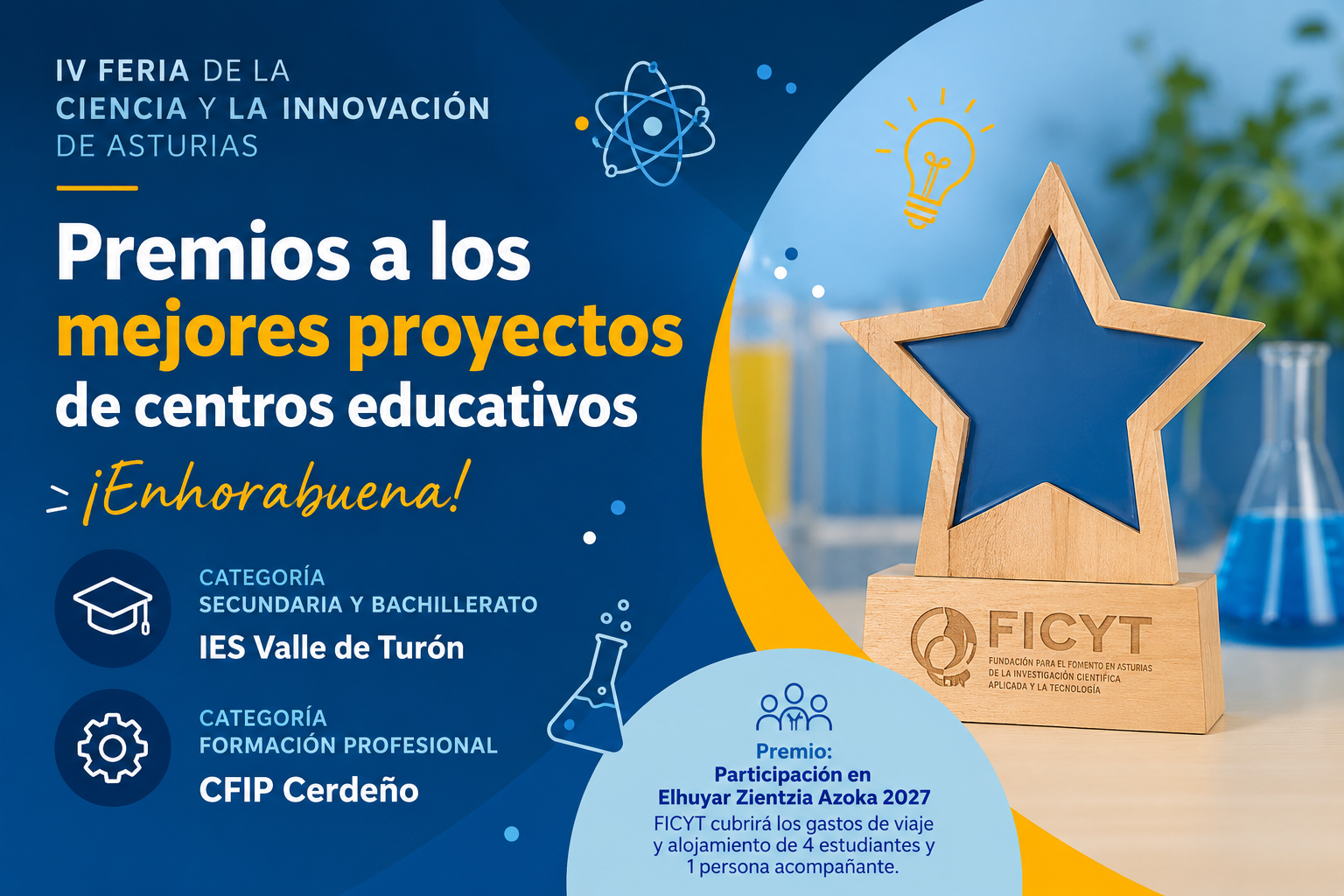 CIFP CERDEÑO INNOVA: LOGRAMOS EL PRIMER PREMIO CATEGORIA FP EN LA IV FERIA DE LA CIENCI YA LA INNOVACION DE ASTURIAS 2026